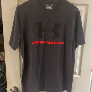 Under Armour Gray and Red Short Sleeve Tee